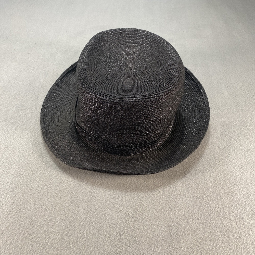 Vintage Razook's Kate New York Black Faux Straw Hat NWT